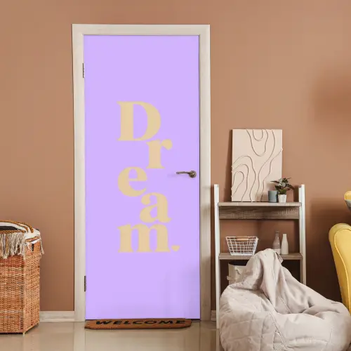 Dream - Paars - Typografisch deurposter klein -sfeer1