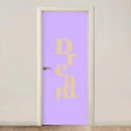 Dream - Paars - Typografisch deurposter klein -3d_beige