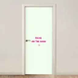 Focus - Beige - Roze - Smiley deurposter klein -3d_beige