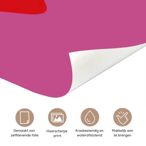 Girl power - Hart - Roze - Rood deurposter klein -closeup_NL