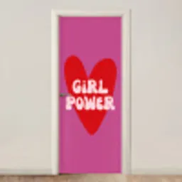 Girl power - Hart - Roze - Rood deurposter klein -3d_beige