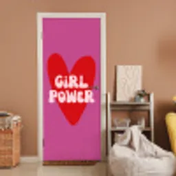 Girl power - Hart - Roze - Rood deurposter klein -sfeer1