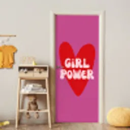 Girl power - Hart - Roze - Rood deurposter klein -sfeer4