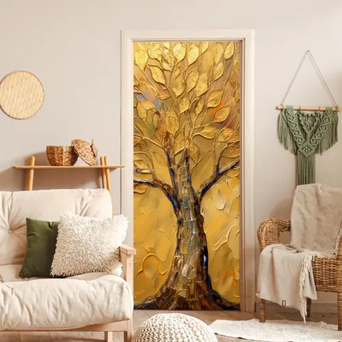 Goud - Boom - Abstract - Modern deurposter klein -sfeer2