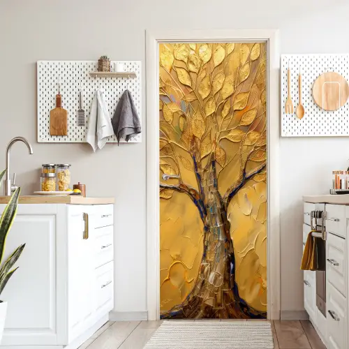 Goud - Boom - Abstract - Modern deurposter klein -sfeer5