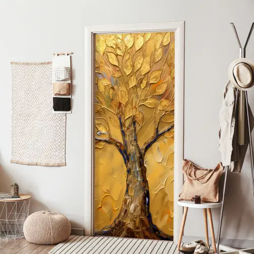 Goud - Boom - Abstract - Modern deurposter klein -sfeer6