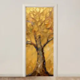 Goud - Boom - Abstract - Modern deurposter klein -3d_beige