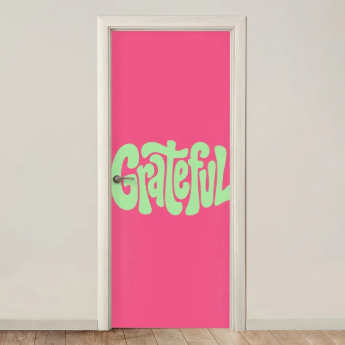 Grateful - Groen - Grafisch - Vloeiend deurposter klein -3d_beige