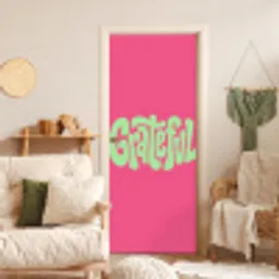 Grateful - Groen - Grafisch - Vloeiend deurposter klein -sfeer2