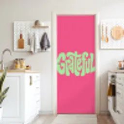 Grateful - Groen - Grafisch - Vloeiend deurposter klein -sfeer5