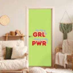 Grl pwr - Groen - Rood - 3D deurposter klein -sfeer2
