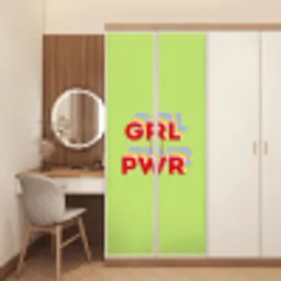 Grl pwr - Groen - Rood - 3D deurposter klein -sfeer3