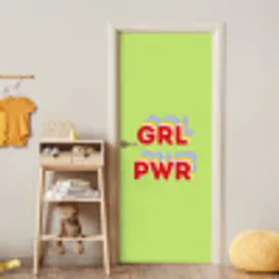 Grl pwr - Groen - Rood - 3D deurposter klein -sfeer4