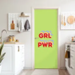 Grl pwr - Groen - Rood - 3D deurposter klein -sfeer5