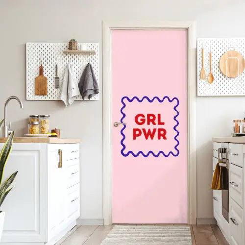 Grl pwr - Roze - Kader deurposter klein -sfeer5