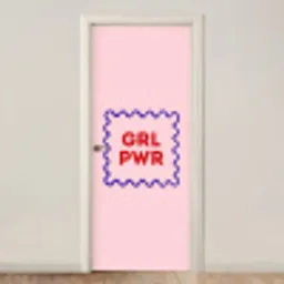 Grl pwr - Roze - Kader deurposter klein -3d_beige