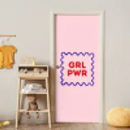 Grl pwr - Roze - Kader deurposter klein -sfeer4