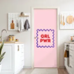 Grl pwr - Roze - Kader deurposter klein -sfeer5