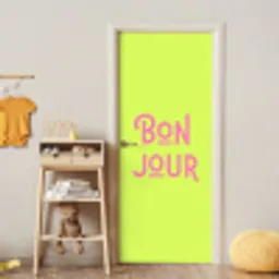 Groen - Roze bonjour - art-deco deurposter klein -sfeer4