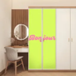 Groen - Roze bonjour - Retro deurposter klein -sfeer3