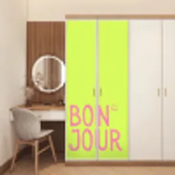 Groen - Smiley - Bonjour - Roze deurposter klein -sfeer3