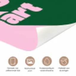 Groen - Teskt - This is art - Roze deurposter klein -closeup_NL