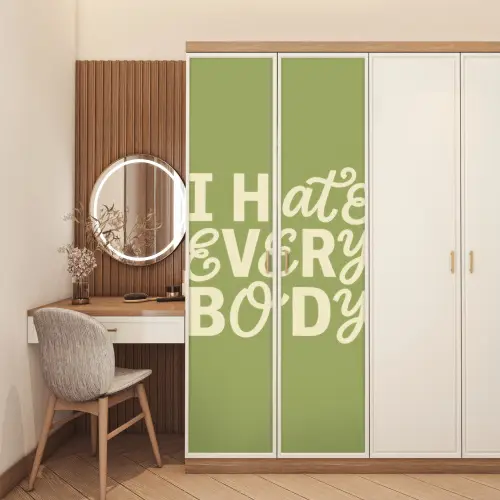 I hate everybody - Groen - Retro deurposter klein -sfeer3