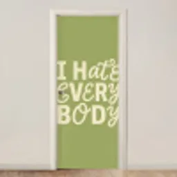I hate everybody - Groen - Retro deurposter klein -3d_beige