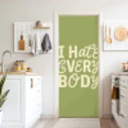 I hate everybody - Groen - Retro deurposter klein -sfeer5