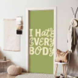 I hate everybody - Groen - Retro deurposter klein -sfeer6