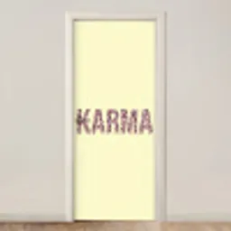 Karma - Luipaardprint - Geel deurposter klein -3d_beige