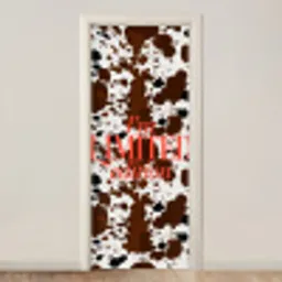 Koeienprint - Limited edition - Rood deurposter klein -3d_beige