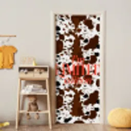 Koeienprint - Limited edition - Rood deurposter klein -sfeer4