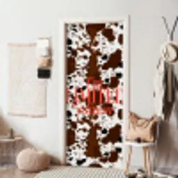 Koeienprint - Limited edition - Rood deurposter klein -sfeer6