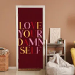 Love your damn self - Kleurrijk - Bordeaux deurposter klein -sfeer1