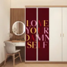 Love your damn self - Kleurrijk - Bordeaux deurposter klein -sfeer3