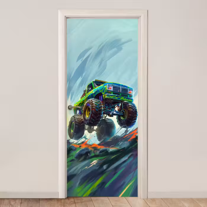 Deursticker - Monstertruck - Auto - Jongens - Groen