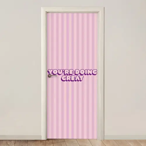 Paars - Strepen - You're doing great - Schaduw deurposter klein -3d_beige