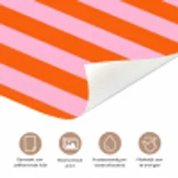 Patroon - Oranje - Fijn - Strepen deurposter klein -closeup_NL