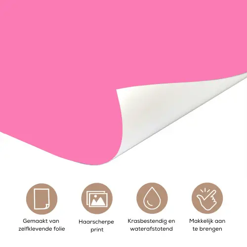 Roze - Groene Bonjour - art-deco deurposter klein -closeup_NL
