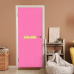 Roze - Groene bonjour - Organisch deurposter klein -sfeer1