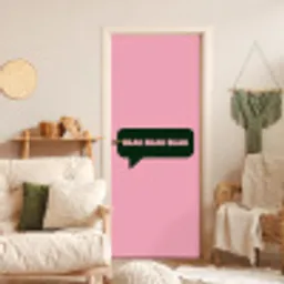 Roze - Tekstwolk - Groen - BLAH BLAH BLAH deurposter klein -sfeer2