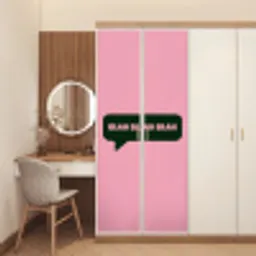 Roze - Tekstwolk - Groen - BLAH BLAH BLAH deurposter klein -sfeer3