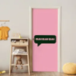 Roze - Tekstwolk - Groen - BLAH BLAH BLAH deurposter klein -sfeer4