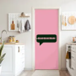 Roze - Tekstwolk - Groen - BLAH BLAH BLAH deurposter klein -sfeer5