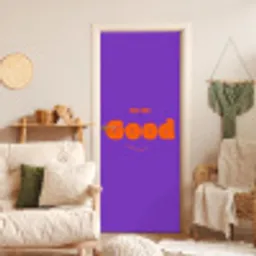See the good - Oranje - Paars - Smiley deurposter klein -sfeer2