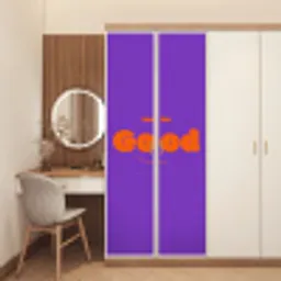 See the good - Oranje - Paars - Smiley deurposter klein -sfeer3