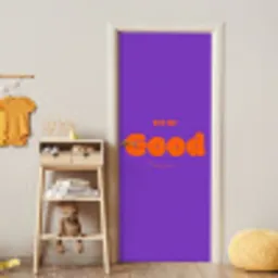 See the good - Oranje - Paars - Smiley deurposter klein -sfeer4