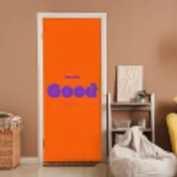 See the good - Paars - Oranje - Smiley deurposter klein -sfeer1
