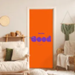 See the good - Paars - Oranje - Smiley deurposter klein -sfeer2